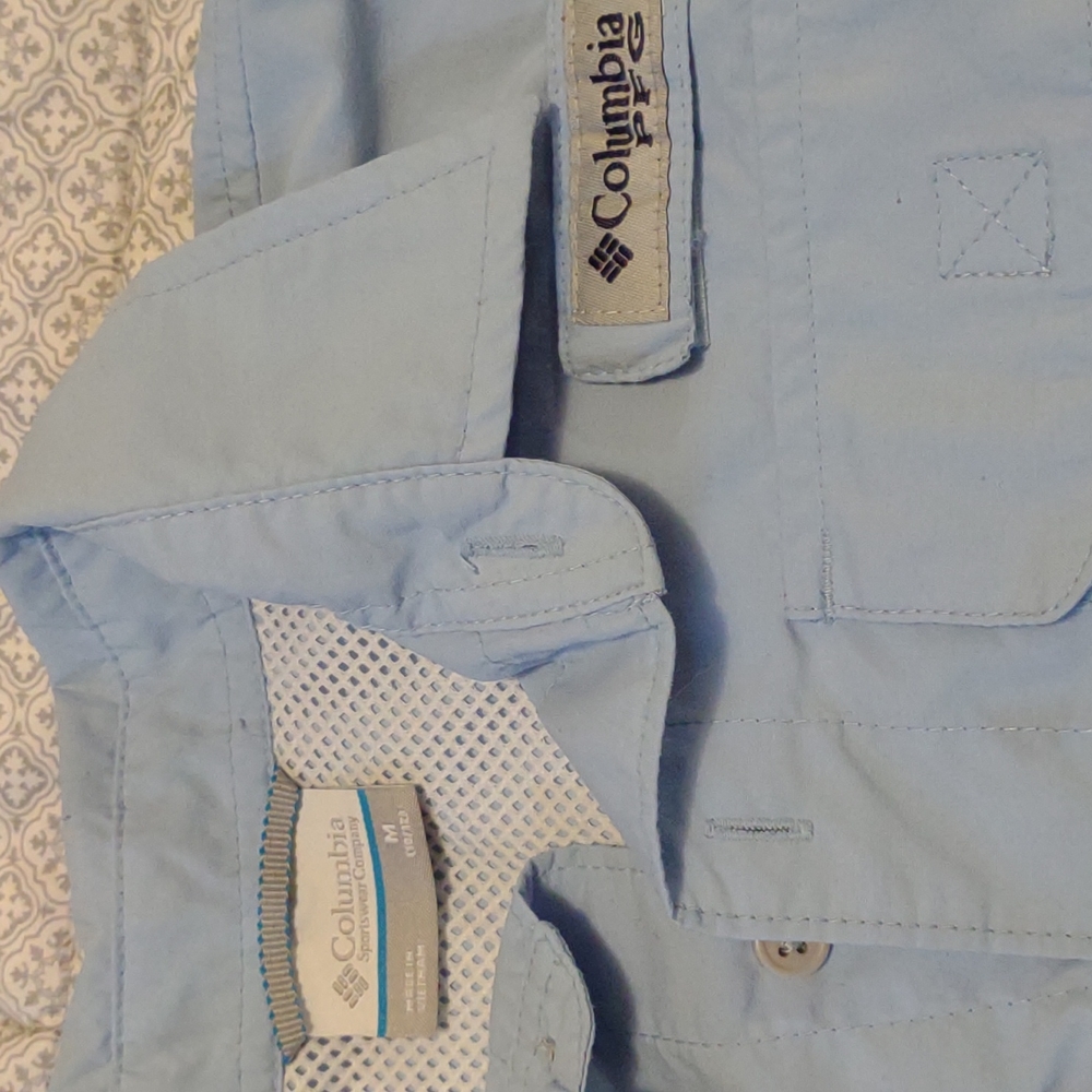 Columbia PFG Fishing Shirt Sz M 10-12